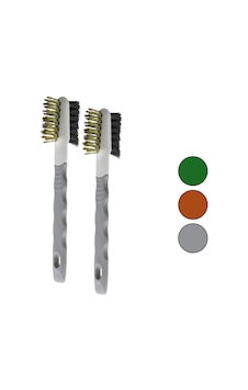 2pcs Çift Taraflı Tel Başlı Tel Fırça Sert - Daha Sert Tel Çıkarılabilir Saplı Go53/03675 2pcs Çift Taraflı Tel Başlı Tel Fırça Sert - Daha Sert Tel Çıkarılabilir Saplı Go53/03675