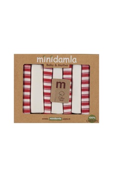 Minidamla Ringenli 7'li Ağız Mendili - Kırmızı Minidamla Ringenli 7'li Ağız Mendili - Kırmızı