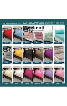 Weekend 120X200 Ranforce Akfil Kumaş Tek Kişilik Lastikli Çarşaf