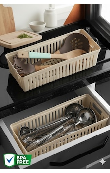 Ny Home 2 Adet Çekmece İçi Bıçaklık & Kaşıklık Organizer Bej Bej Ny Home 2 Adet Çekmece İçi Bıçaklık & Kaşıklık Organizer Bej Bej