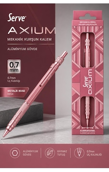 Serve Axium Mekanik Kurşun Kalem 0.7 Mm Alüminyum Gövde - Metalik Rose Çok Renkli Serve Axium Mekanik Kurşun Kalem 0.7 Mm Alüminyum Gövde - Metalik Rose Çok Renkli