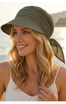 Uniquetrenders Kadın Safari Bağlamalı Siperli Bandana Plaj Şapkası Haki Uniquetrenders Kadın Safari Bağlamalı Siperli Bandana Plaj Şapkası Haki
