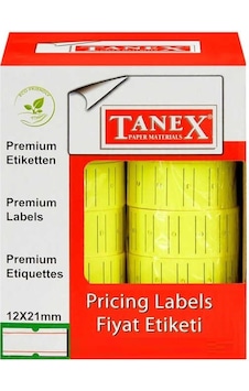 Tanex Sarı 6 Lı Pk Fiyat Makina Etiketi 800'lü Tanex Sarı 6 Lı Pk Fiyat Makina Etiketi 800'lü