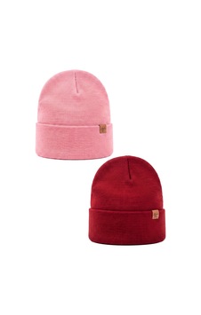 Sayzen Your Shine Unisex Basic Katlamalı 2'li Bere Set Pembe-bordo Sayzen Your Shine Unisex Basic Katlamalı 2'li Bere Set Pembe-bordo