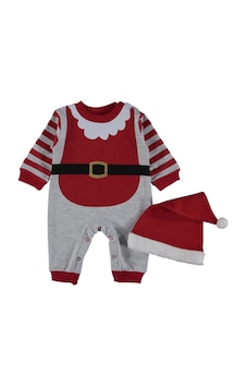 Pabbuc Baby Noel Şardonlu 2 Ip Gri Renk Bebek Tulum 364889