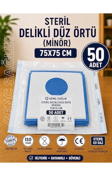 Steril Delikli Düz Örtü 75 75cm 50'li Steril Delikli Düz Örtü 75 75cm 50'li