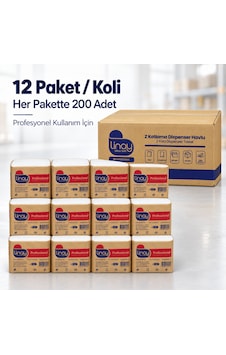 Linay Ultra Soft Z Katlama Dispenser Havlu 2 Katlı 200 Yaprak 12 Paket Linay Ultra Soft Z Katlama Dispenser Havlu 2 Katlı 200 Yaprak 12 Paket