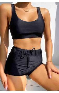 Angelsin Şortlu Tankini Bikini Takım Siyah