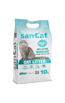 Sancat Premium Marsilya Sabun Kokulu Topaklaşan Beyaz Bentonit Kedi Kumu 10 L Sancat Premium Marsilya Sabun Kokulu Topaklaşan Beyaz Bentonit Kedi Kumu 10 L