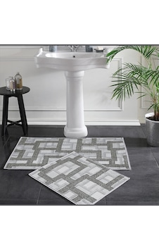 Taç Banyo Paspas Takımı Seti 2'li Baskılı Line Çok Renkli Taç Banyo Paspas Takımı Seti 2'li Baskılı Line Çok Renkli