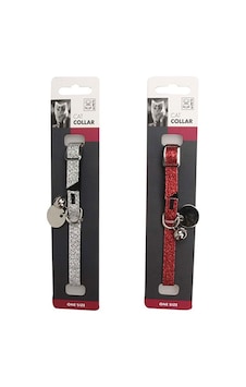 M-pets Simli Ve Zilli Kedi Boyun Tasması Gri- Kırmızı 30 Cm 244-58044.01 M-pets Simli Ve Zilli Kedi Boyun Tasması Gri- Kırmızı 30 Cm 244-58044.01
