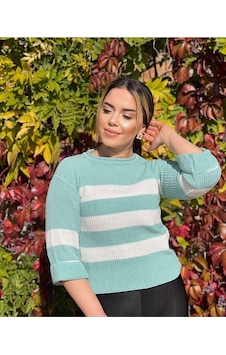 Kozia Outdoors Selanik Örgü Çizgili Triko Kazak Su Yesili Kozia Outdoors Selanik Örgü Çizgili Triko Kazak Su Yesili