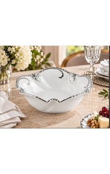 Roykıng Camelıa Gümüş Yuvarlak Salata Kase 26x6 Roykıng Camelıa Gümüş Yuvarlak Salata Kase 26x6