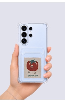 Samsung Uyumlu Galaxy S26 Ultra Kartlıklı Tomato Desenli Kılıf Şeffaf Samsung Uyumlu Galaxy S26 Ultra Kartlıklı Tomato Desenli Kılıf Şeffaf