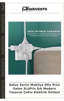 Delux Serisi Mobilya Ofis Prizi Salon 3lüpriz Şık Modern Tasarım Çoklu Elektrik Ünitesi Delux Serisi Mobilya Ofis Prizi Salon 3lüpriz Şık Modern Tasarım Çoklu Elektrik Ünitesi