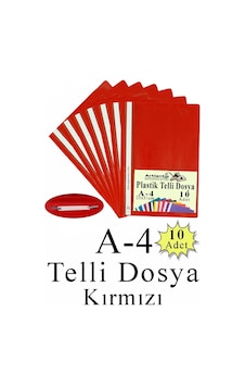 Telli Dosya Plastik A4 10 Lu 1 Paket Poşet Dosyalara Uyumlu Ekonomik Kaliteli Şeffaf Kapak Telli Dosya Okul Büro Ofis Kırmızı Telli Dosya Plastik A4 10 Lu 1 Paket Poşet Dosyalara Uyumlu Ekonomik Kaliteli Şeffaf Kapak Telli Dosya Okul Büro Ofis Kırmızı