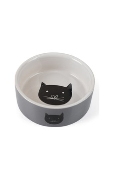 Beeztees Kedi Mama Su Kabı, Seramik, Gri, 11,5cm, 180ml