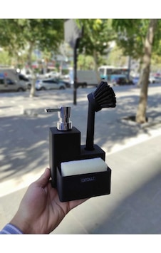 Arow Verona Sıvı Sabunluk Mutfak Seti Siyah Arow Verona Sıvı Sabunluk Mutfak Seti Siyah