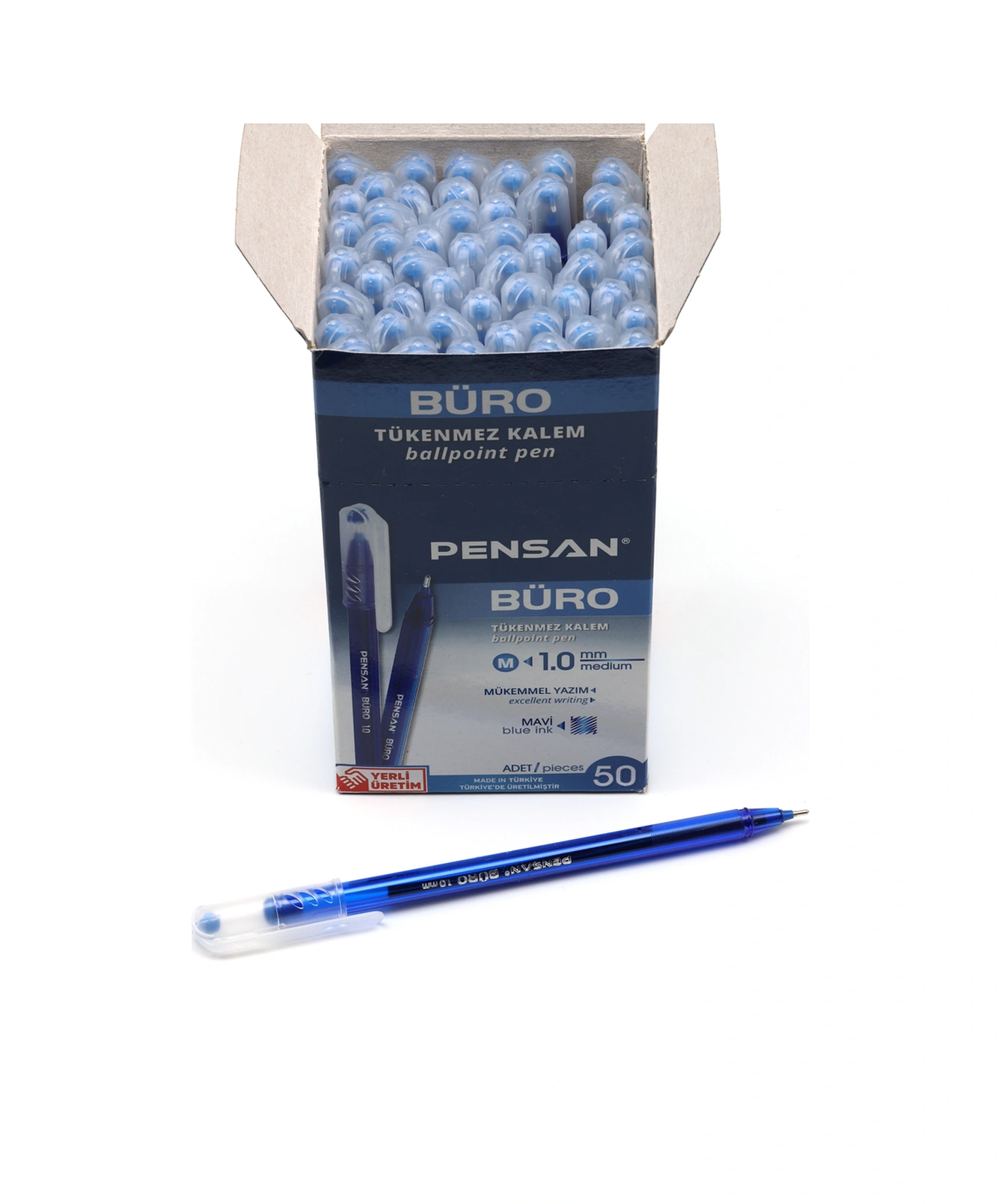 Büro Tükenmez Kalem Mavi 1 Mm 50'li Paket Mavi