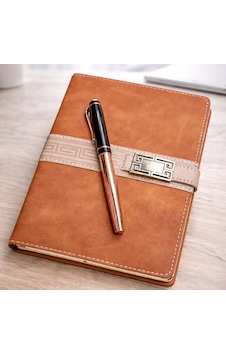 Vip Deri Defter Ve Metal Bakır Roller Kalem Seti Vip Deri Defter Ve Metal Bakır Roller Kalem Seti