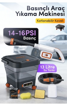 Auhma Acr-08 Şarjlı Basınçlı Araç Yıkama Makinesi Seti 15l Katlanabilir Tekerlekli Kova, Kablosuz Siyah Auhma Acr-08 Şarjlı Basınçlı Araç Yıkama Makinesi Seti 15l Katlanabilir Tekerlekli Kova, Kablosuz Siyah