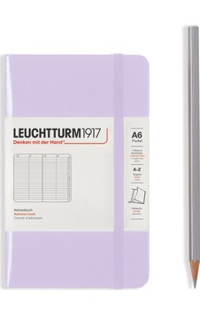 Leuchtturm1917 Adres Defteri, Sert Kapak, 100 Gr. Kağıt, Leylak Kapak, A6 Leuchtturm1917 Adres Defteri, Sert Kapak, 100 Gr. Kağıt, Leylak Kapak, A6