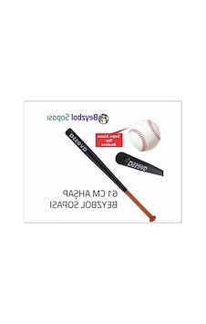 61 Cm Ahşap Beyzbol Sopası, Beyzbol Topu Hediye Altın 61 Cm Ahşap Beyzbol Sopası, Beyzbol Topu Hediye Altın
