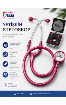 Yetişkin Stetoskop I Tek Taraflı Stetoskop Yetişkin Uyumlu Bordo Bordo Stetoskop Yetişkin Stetoskop I Tek Taraflı Stetoskop Yetişkin Uyumlu Bordo Bordo Stetoskop
