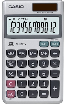 Casio 12 Tuşlu Gri Metal Cep Tipi Hesap Makinesi Sl-320tv Casio 12 Tuşlu Gri Metal Cep Tipi Hesap Makinesi Sl-320tv