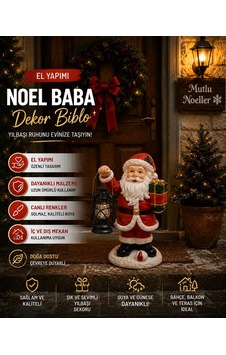 Fenerli Noel Baba Dekor Kırmızı