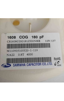 Cs1608cog181j500nrb 180pf 50v 603 Smd Seramik Kondansatör 700 Adet Cs1608cog181j500nrb 180pf 50v 603 Smd Seramik Kondansatör 700 Adet