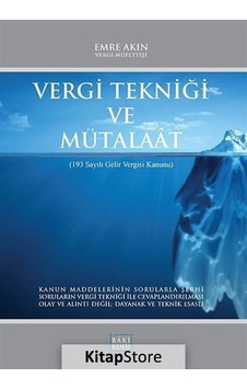 Vergi Tekniği ve Mütalaat - Emre Akın - Cağaloğlu Yayınevi Vergi Tekniği ve Mütalaat - Emre Akın - Cağaloğlu Yayınevi