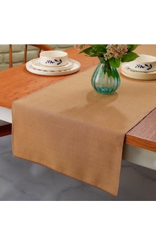 Schafer Home Bianca Keten Polyester Runner 40x160-kahverengi Schafer Home Bianca Keten Polyester Runner 40x160-kahverengi