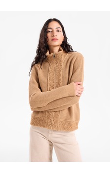 Fabrika F6wl-hrk0048 Camel Kadın Dik Yaka Fitilli Regular Fit Triko Hırka Fabrika F6wl-hrk0048 Camel Kadın Dik Yaka Fitilli Regular Fit Triko Hırka
