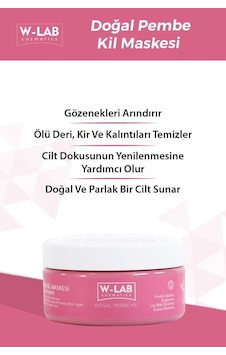 W-Lab Cosmetics Arındırıcı Doğal Pembe Kil Maskesi 250 ML