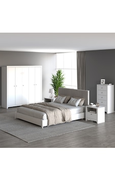 İnarch Dizayn Bled 5 Kapılı Gardıroplu Yatak Odası Takımı Modern Tasarım Beyaz İnarch Dizayn Bled 5 Kapılı Gardıroplu Yatak Odası Takımı Modern Tasarım Beyaz