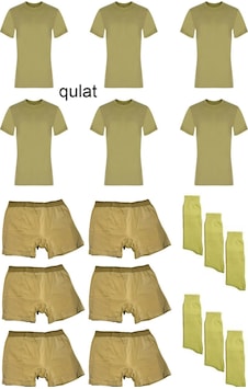 Qulat 6'lı Asker Fanila-boxer-çorap Set Bedelli Asker-acemi Asker 001 Qulat 6'lı Asker Fanila-boxer-çorap Set Bedelli Asker-acemi Asker 001