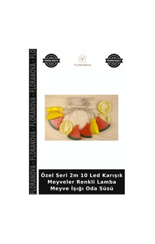 Özel Seri 2m 10 Led Karışık Meyveler Renkli Lamba Meyve İşığı Oda Süsü