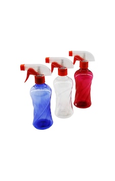 Lunaev 350 Ml Renkli Şeffaf Uzun - Plastik - Burgulu Boş Sprey Püskürtücü Şişe Yağdanlık Açık Beyaz