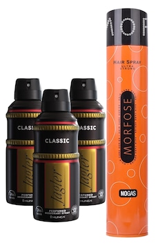 Jagler Classic Erkek Sprey Deodorant 3 x 150 ML + Morfose Saç Spreyi Ultra Strong 400 ML Jagler Classic Erkek Sprey Deodorant 3 x 150 ML + Morfose Saç Spreyi Ultra Strong 400 ML