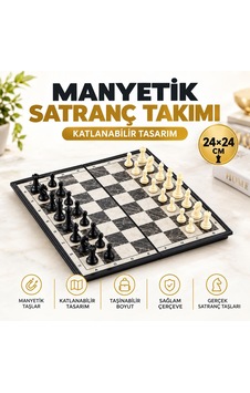 Manyetik Satranç Takımı 24x24 Cm Katlanabilir Taşınabilir Mermer Desenli Satranç Seti Manyetik Satranç Takımı 24x24 Cm Katlanabilir Taşınabilir Mermer Desenli Satranç Seti