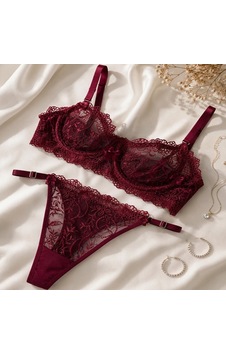 Love Secret Çiçek Detaylı Bordo Takım İç Çamaşır Love Secret Çiçek Detaylı Bordo Takım İç Çamaşır