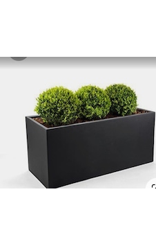 Trendesk Galvaniz Sınır Saksılık, Çiçeklik ,Çiçek Standı Texture Mat Siyah 25x60x50 CM