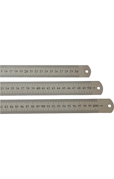 Linea Çelik Cetvel Seti 3 Adet 30-50-100 Cm Metal Linea Çelik Cetvel Seti 3 Adet 30-50-100 Cm Metal