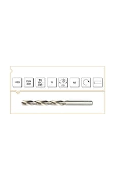 Makina Takım 3.8mm Hss Dın 338 Silindirik Saplı Kısa Taşlanmış Matkap Ucu