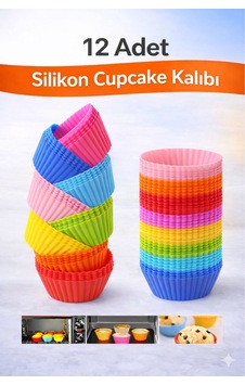 Silikon Mini Kek Kalıbı, Cupcake Kalıbı, Tekrar Kullanılabilir, Yapışmaz-12 Adet Çok Renkli - 904904318 Çok Renkli Silikon Mini Kek Kalıbı, Cupcake Kalıbı, Tekrar Kullanılabilir, Yapışmaz-12 Adet Çok Renkli - 904904318 Çok Renkli