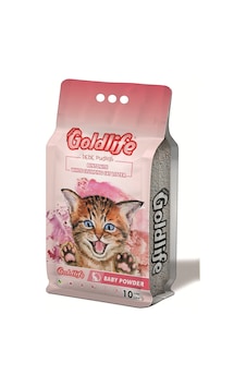 Goldlife Bebek Pudralı Kalın Taneli Topaklaşan Bentonit Kedi Kumu 10 L Goldlife Bebek Pudralı Kalın Taneli Topaklaşan Bentonit Kedi Kumu 10 L