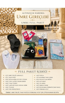 Umre Full Paket 16 Ürünlü Hac Ve Umre Hazırlık Seti İhram, Terlik, Tavaf Patiği Standart Umre Full Paket 16 Ürünlü Hac Ve Umre Hazırlık Seti İhram, Terlik, Tavaf Patiği Standart