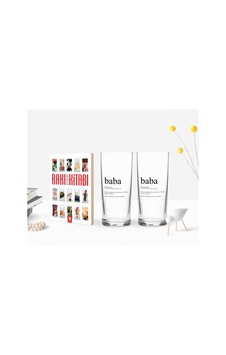 Bk Home Renkli Baskılı Baba Tasarımlı İkili Rakı Bardağı Ve Rakı Bk Home Renkli Baskılı Baba Tasarımlı İkili Rakı Bardağı Ve Rakı