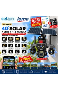 Ioma Io-sg403 4g Solar 4 Lens 1 Ptz Güvenlik Kamerası